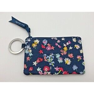 Vera Bradley ID Credit Card Wallet Zip Small SCATTERED WILDFLOWERS
